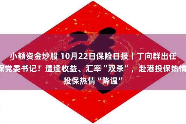 小额资金炒股 10月22日保险日报丨丁向群出任中国人保党委书记！遭逢收益、汇率“双杀”，赴港投保热情“降温”