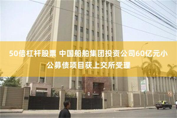 50倍杠杆股票 中国船舶集团投资公司60亿元小公募债项目获上交所受理